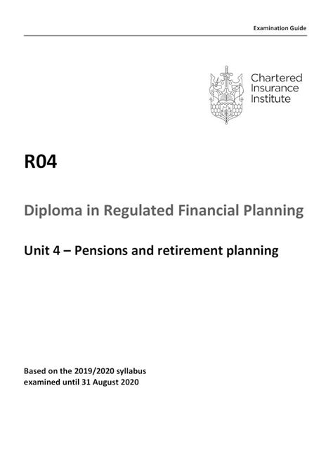 r04 study material|Diploma in Regulated Financial Planning.